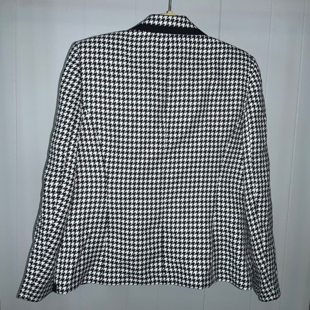 Kasper Single Button Houndstooth Check Blazer Sz … - image 4